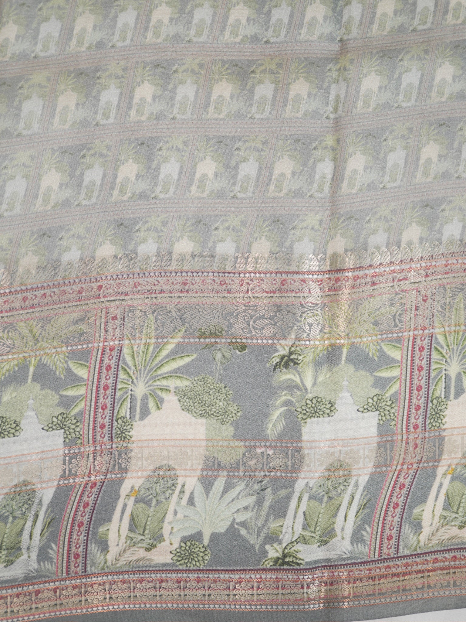Banarasi Pure Katan Kalamkari Brocade Saree