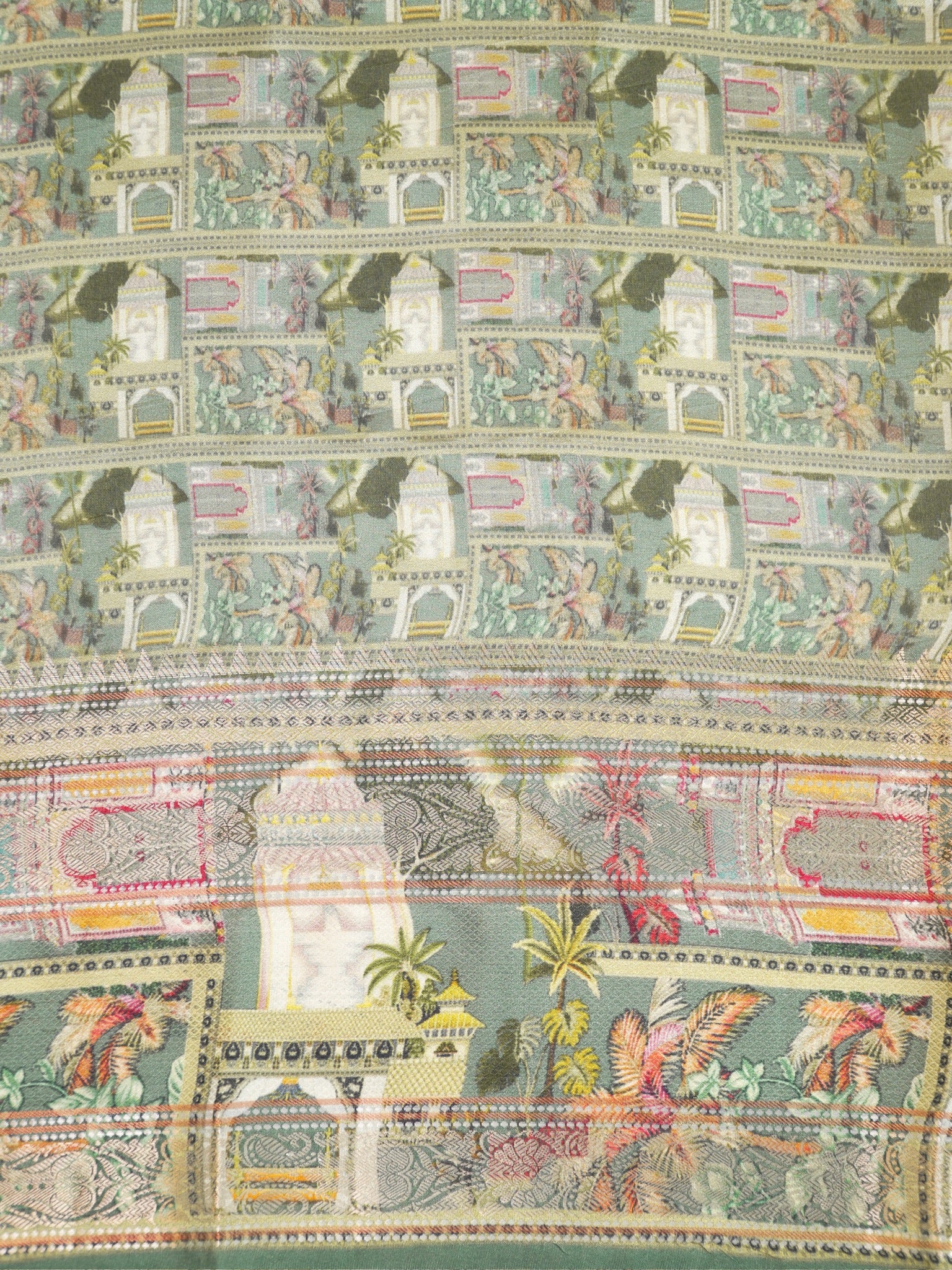 Banarasi Pure Katan Kalamkari Brocade Saree