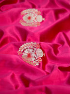 Banarasi Pure Mushru Handloom Kadhuwa Buta Fabric with Meenakari