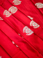 Banarasi Pure Mushru Handloom Kadhuwa Buta Fabric with Meenakari