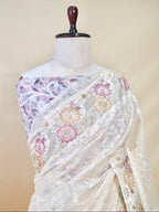 Organza Crepe Embroidery Work Saree
