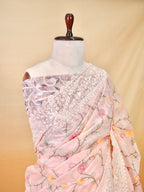 Organza Crepe Embroidery Work Saree