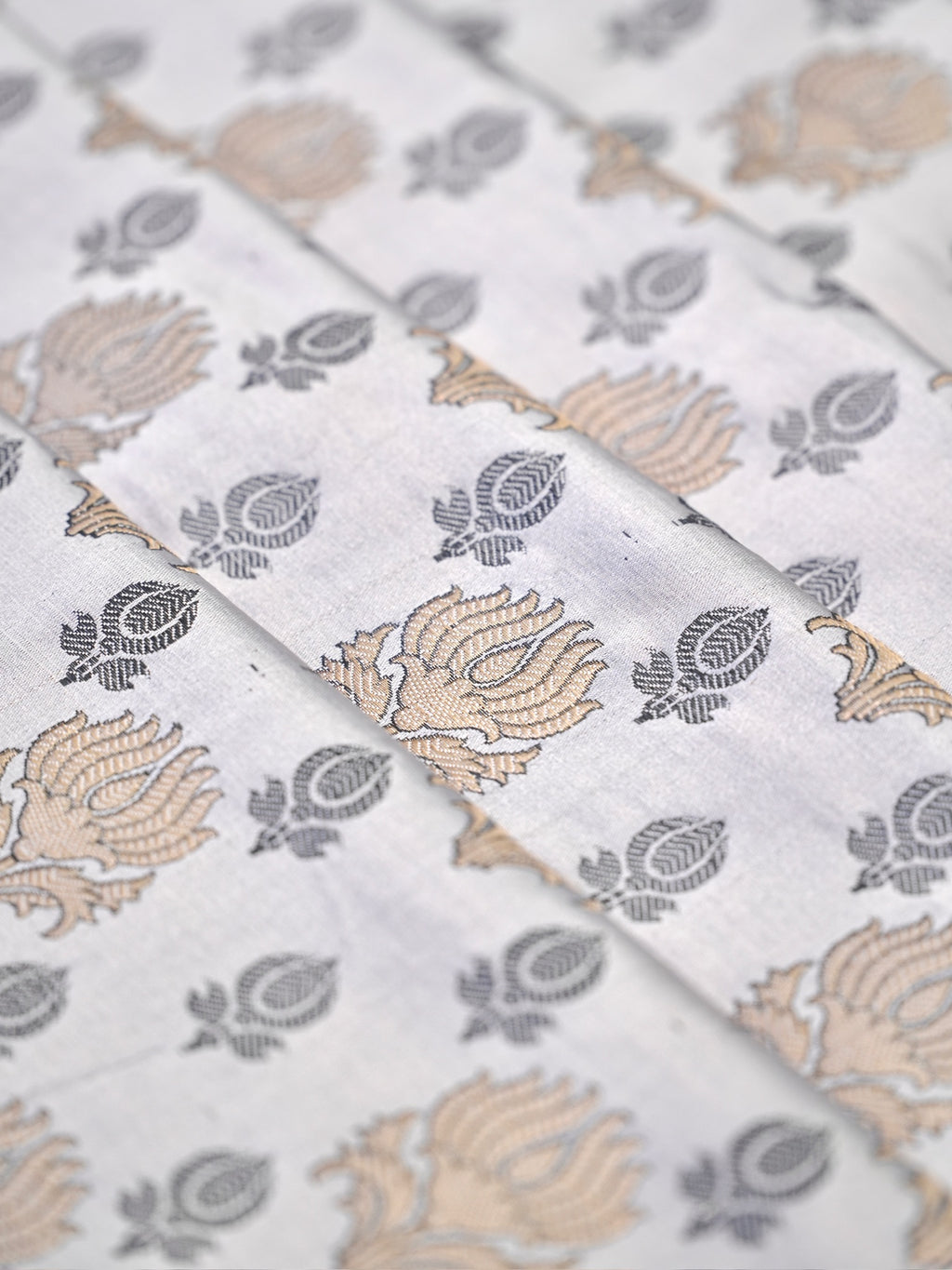 Exquisite Banarasi Handloom Silk Fabric with Sona Meena Work Boota