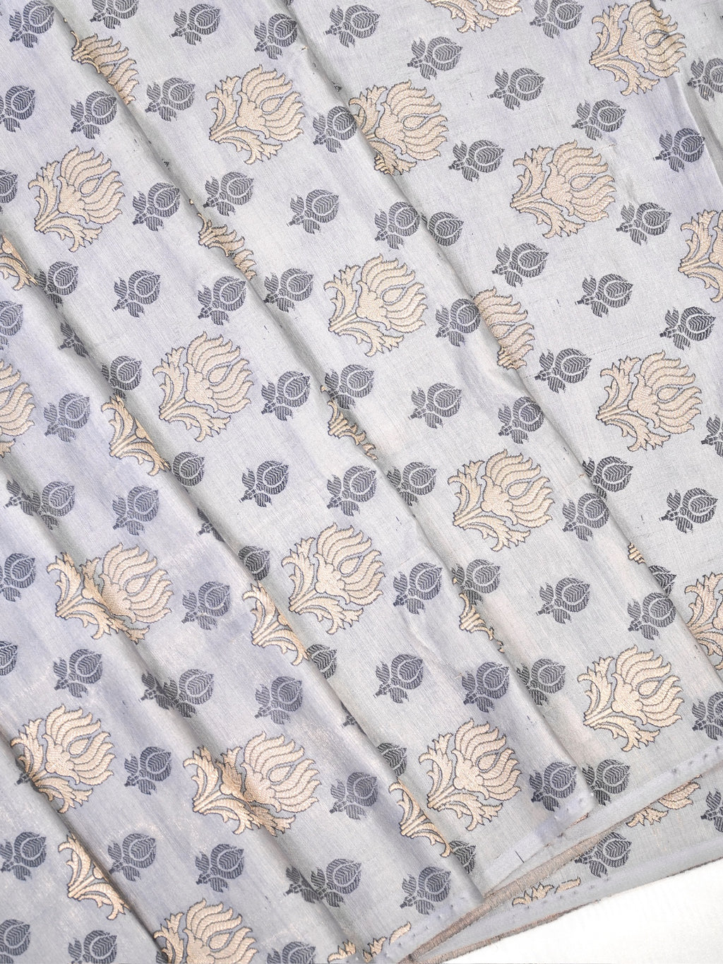 Exquisite Banarasi Handloom Silk Fabric with Sona Meena Work Boota