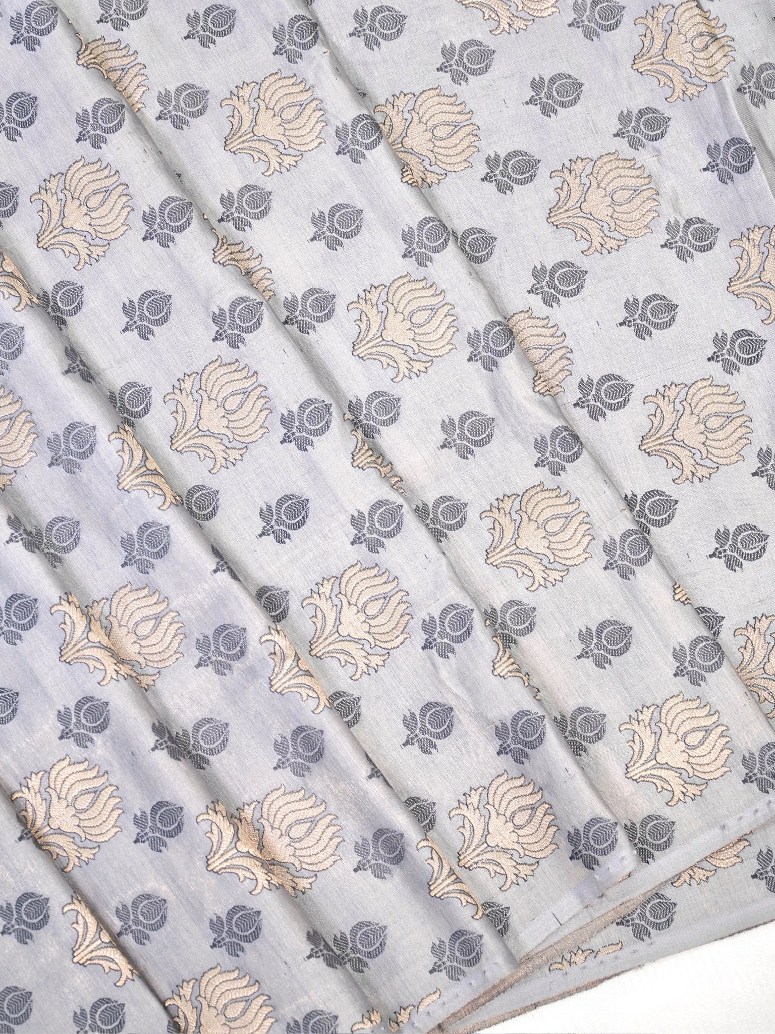 Exquisite Banarasi Handloom Silk Fabric with Sona Meena Work Boota