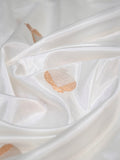 Pristine Off-White Banarasi Handloom Pure Katan Silk Fabric with Kadwa Buta