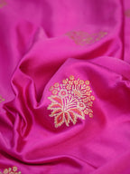 Banarasi Pure Mushru Handloom Kadhuwa Buta Fabric with Meenakari