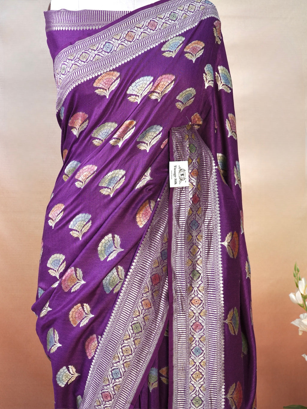 Banarasi Pure Munga Silk Handbrush Saree