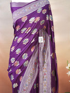Banarasi Pure Munga Silk Handbrush Saree