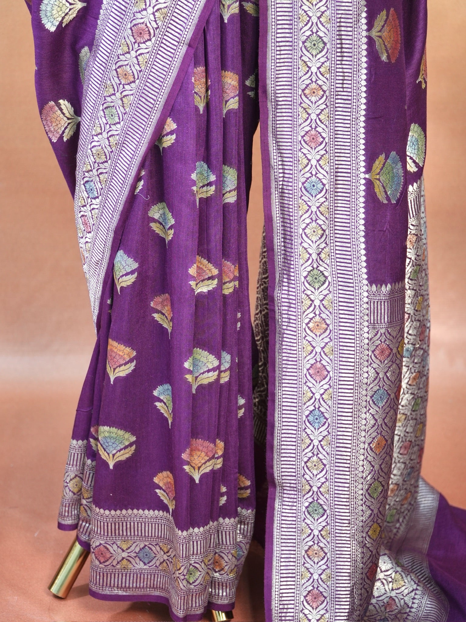 Banarasi Pure Munga Silk Handbrush Saree