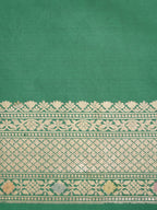 Emerald Green Handwoven Banarasi Pure Mushru Silk Handbrush Meenakari Saree