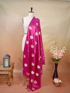 Banarasi Pure Mashru Silk Sona Rupa Buta Kadhuwa Dupatta with Meenakari