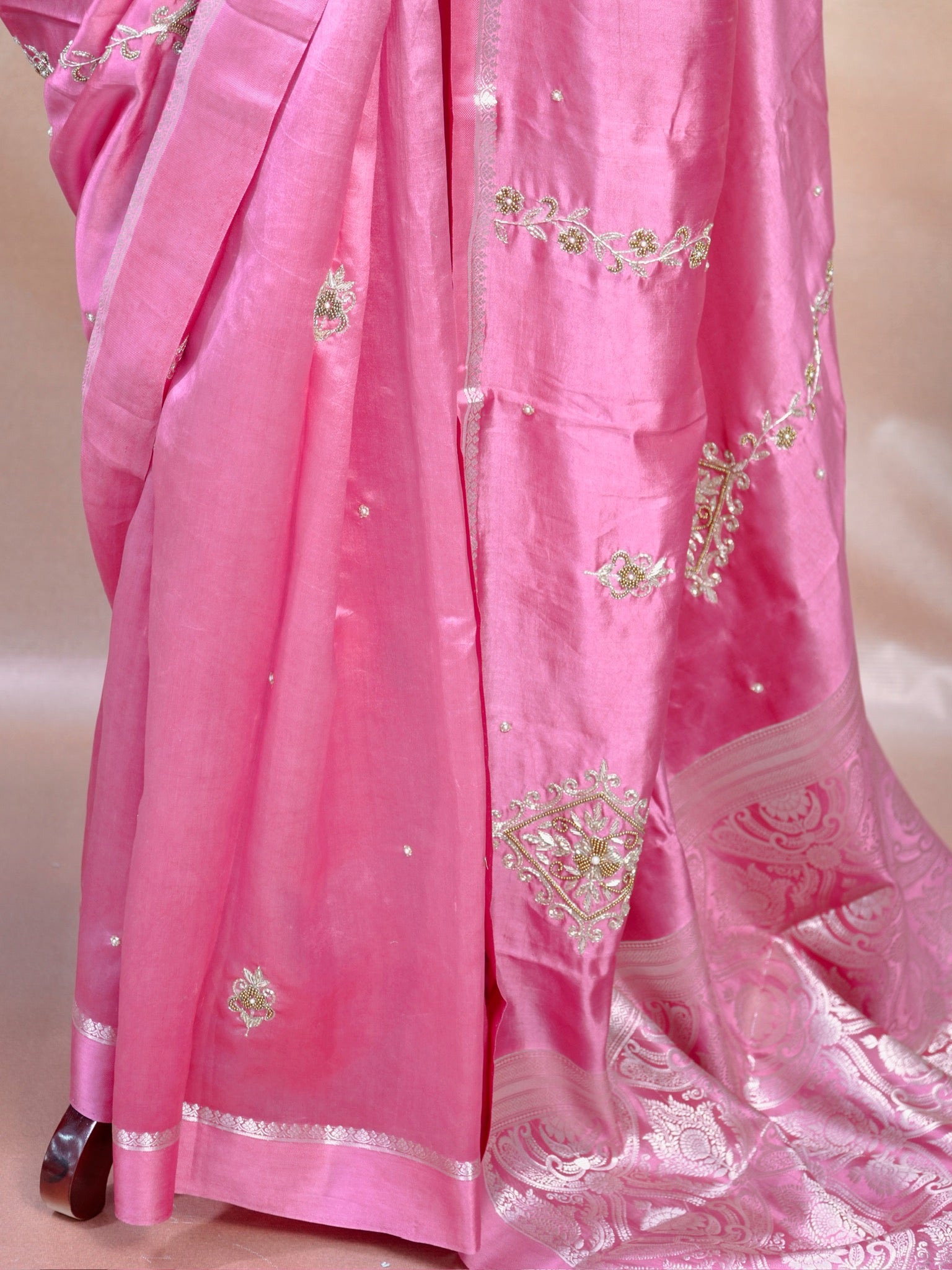 Banarasi Pure Katan  handwork Zardozi Silk Saree