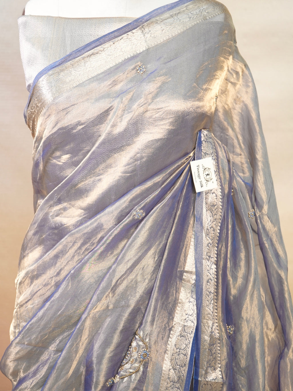 Banarasi Pure Tissue Handwork Zardozi Silk Saree