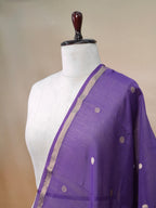 Banarasi Pure Munga Silk Handwoven Dupatta – Purple