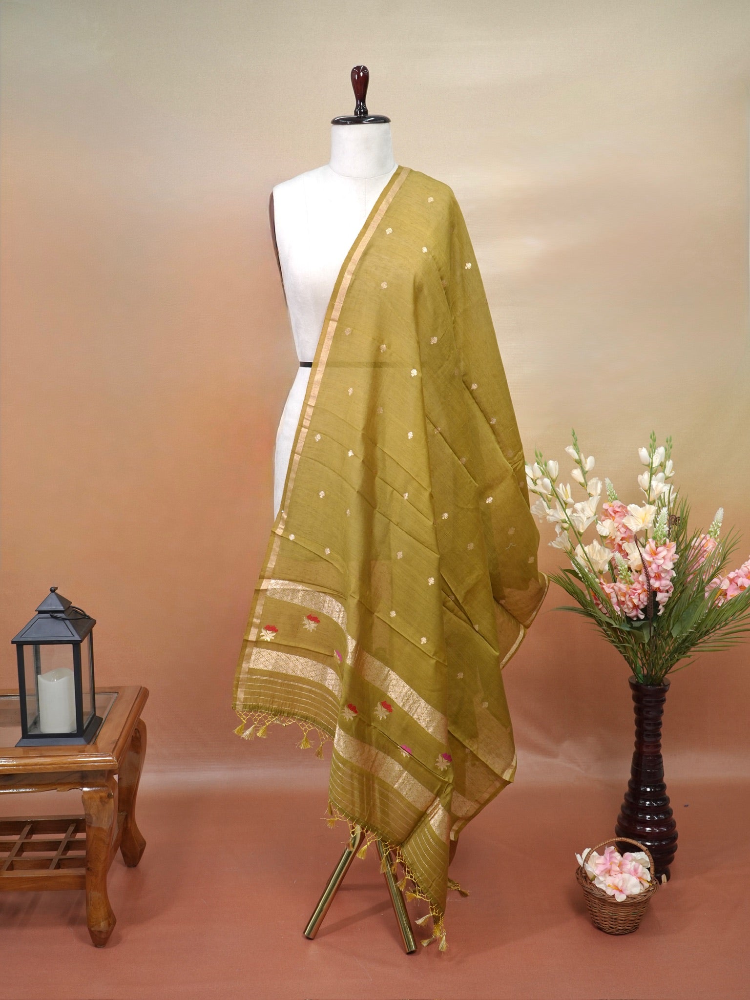 Handwoven Banarasi Pure Munga Silk Dupatta