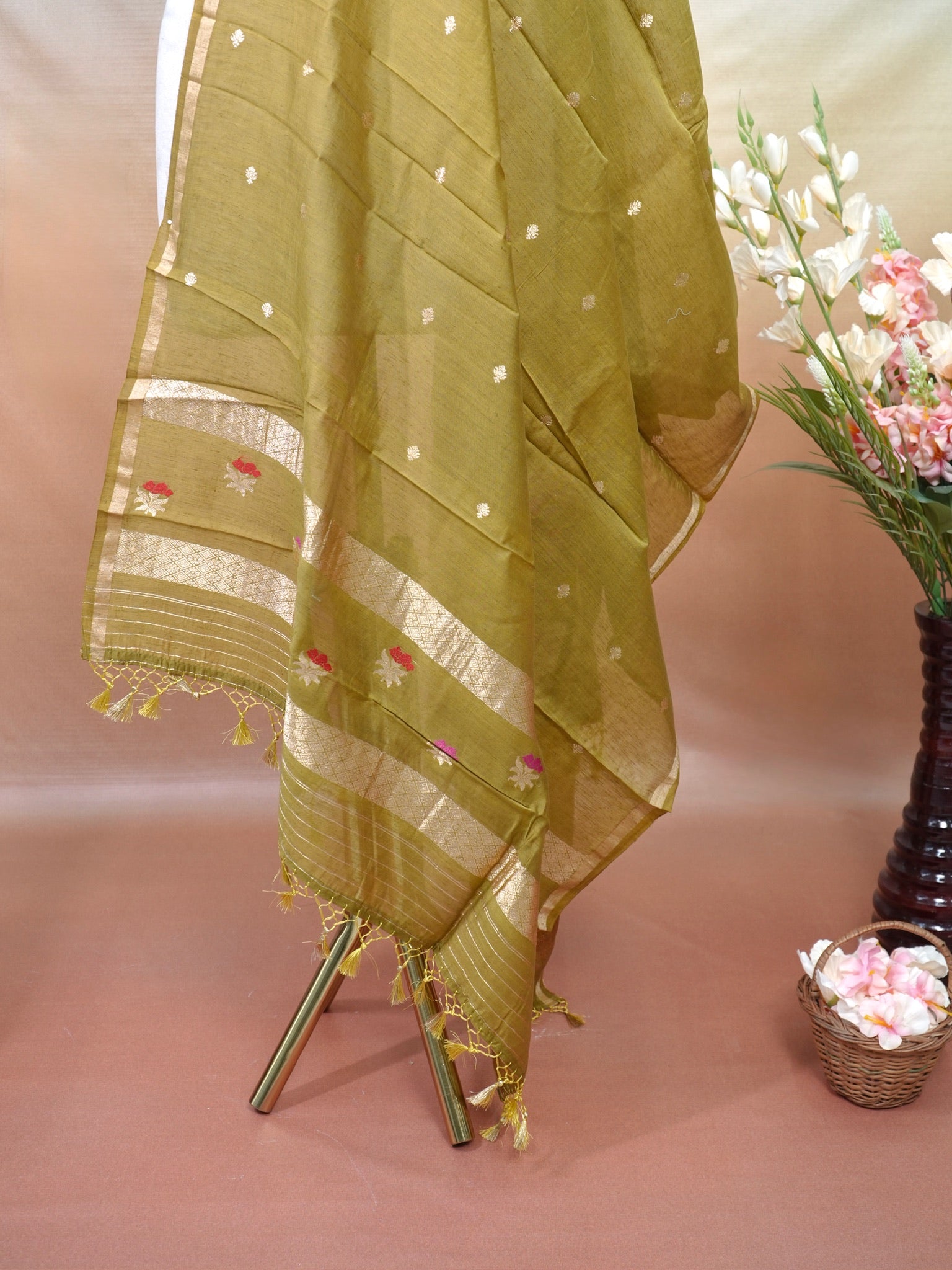 Handwoven Banarasi Pure Munga Silk Dupatta