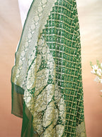 Banarasi Pure Georgette Bandhej Dupatta – Green