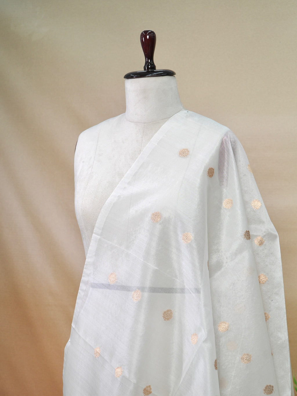 Handwoven Banarasi Pure Kora Organza Silk Dupatta (Dyeable)