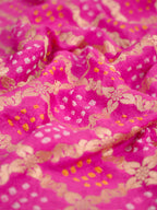 Banarasi Pure Georgette Bandhej Dupatta – Magenta Pink