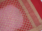 Banarasi Pure Georgette Bandhej Dupatta – Red & Pink