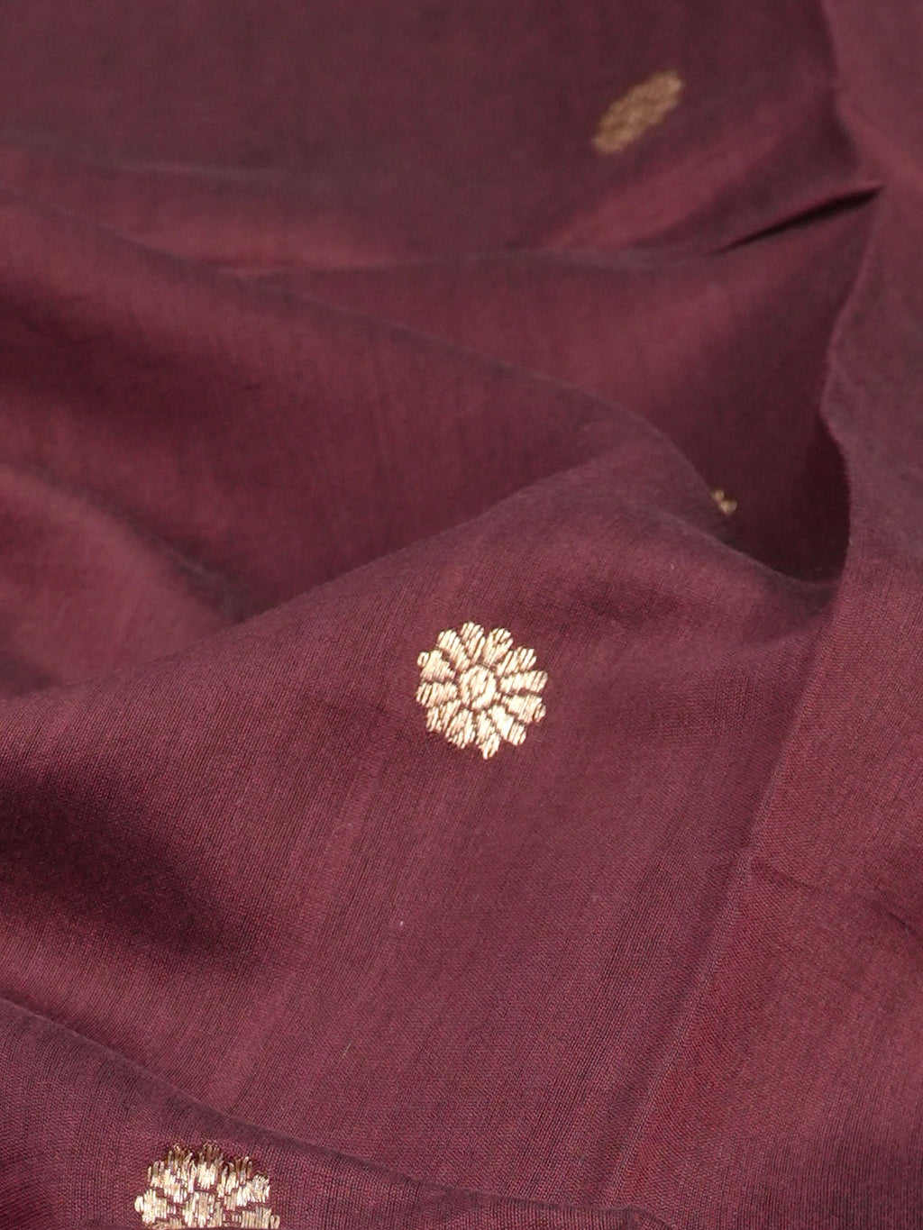 Handwoven Banarasi Pure Munga Silk Dupatta – Deep Wine with Antique Gold Zari