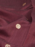 Handwoven Banarasi Pure Munga Silk Dupatta – Deep Wine with Antique Gold Zari