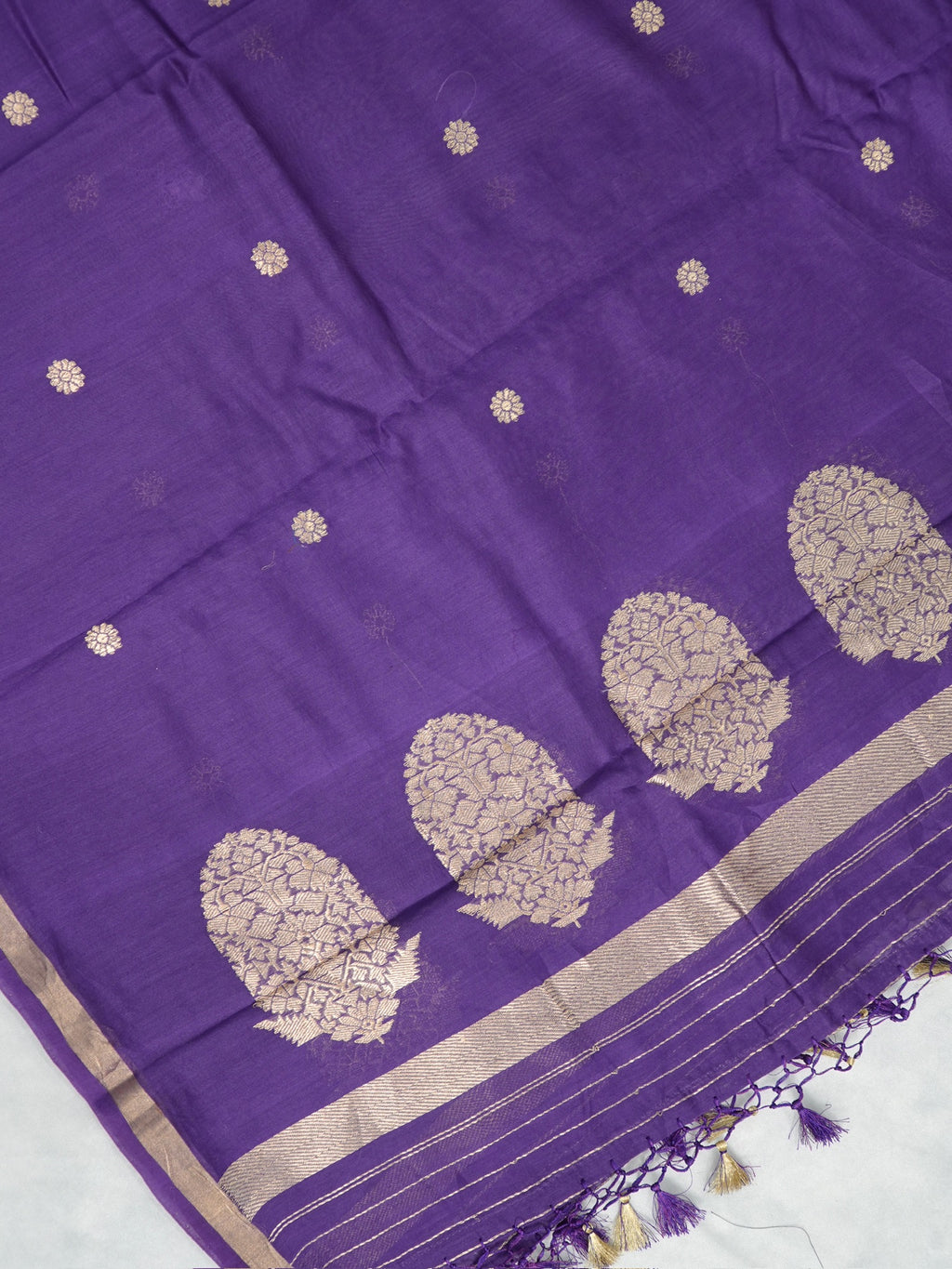 Banarasi Pure Munga Silk Handwoven Dupatta – Purple