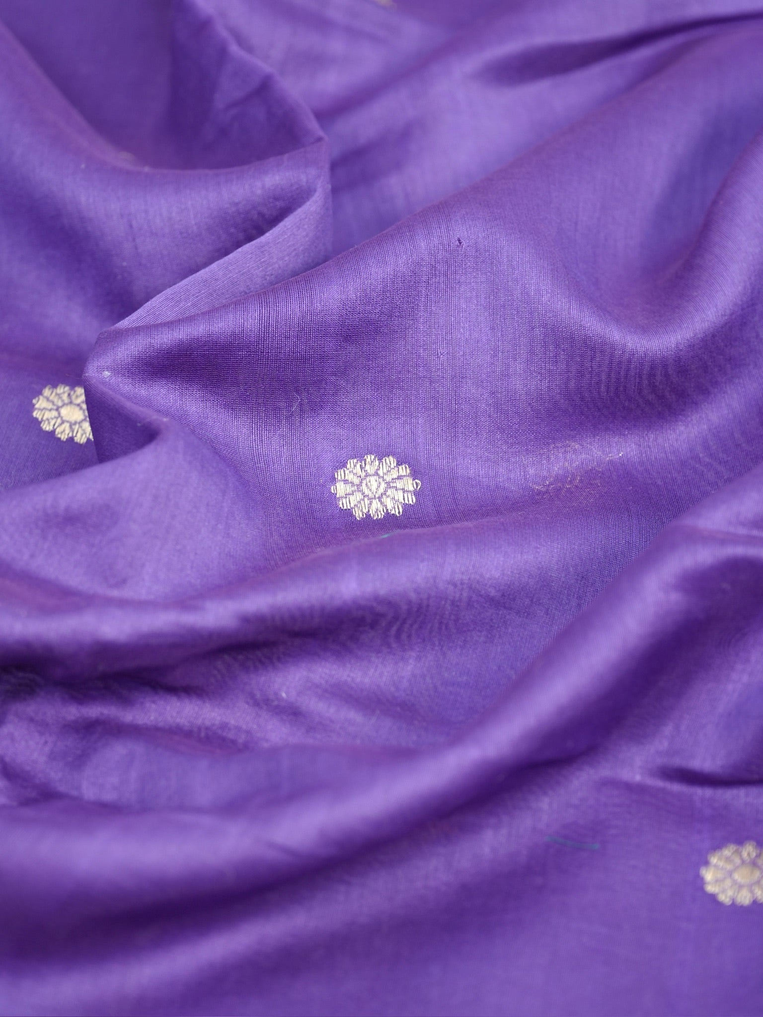 Banarasi Pure Munga Silk Handwoven Dupatta – Purple