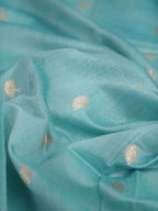 Handwoven Banarasi Pure Munga Silk Dupatta – Sea Green with Gold Zari