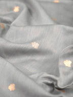 Handwoven Banarasi Pure Munga Silk Dupatta – Grey with Gold Zari