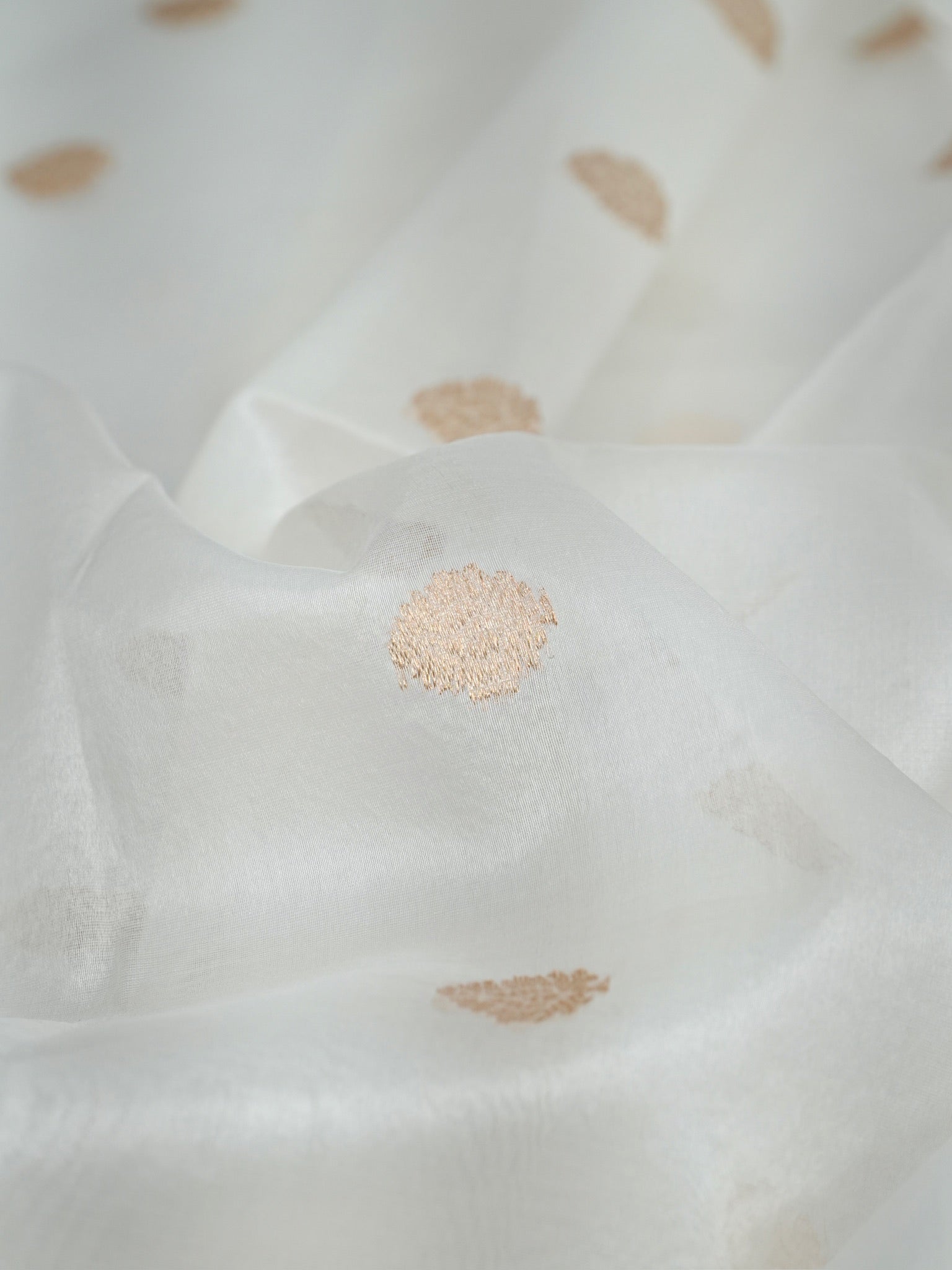 Handwoven Banarasi Pure Kora Organza Silk Dupatta (Dyeable)