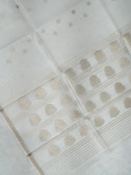 Handwoven Banarasi Pure Kora Organza Silk Dupatta (Dyeable)