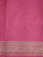 Banarasi Pure Katan Silk Kadhwa Unstitched Suit 3-Piece Set – Rani Pink with Gold Zari