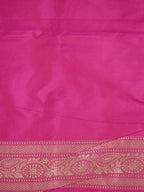 Handwoven Banarasi Pure Katan Silk Kadhwa Unstitched Suit 3-Piece Set – Bright Rani Pink with Gold Floral Jaal & Zari Work