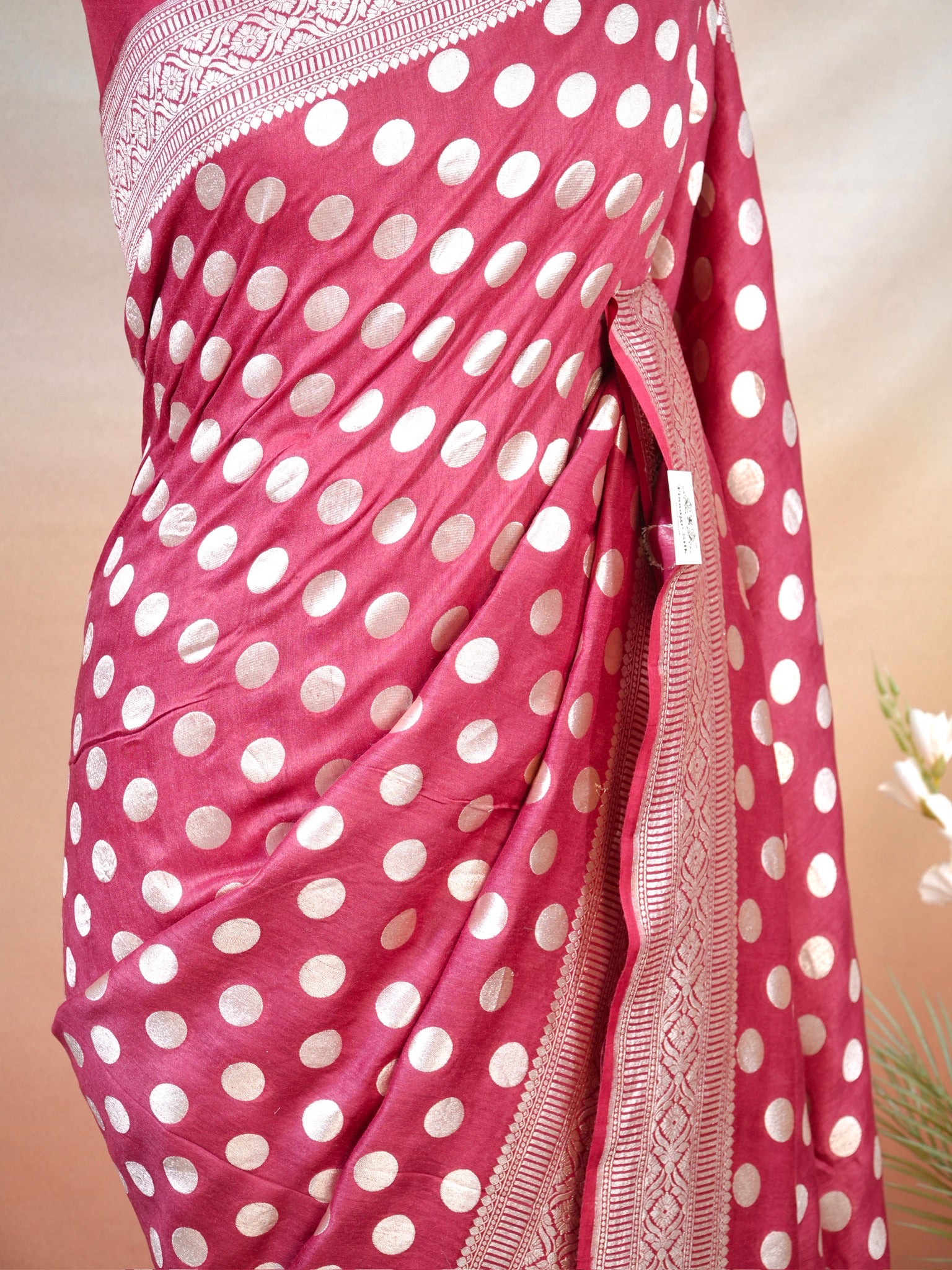 Banarasi Pure Muga Silk Saree with Reshmi Zari – Handloom Cutwork