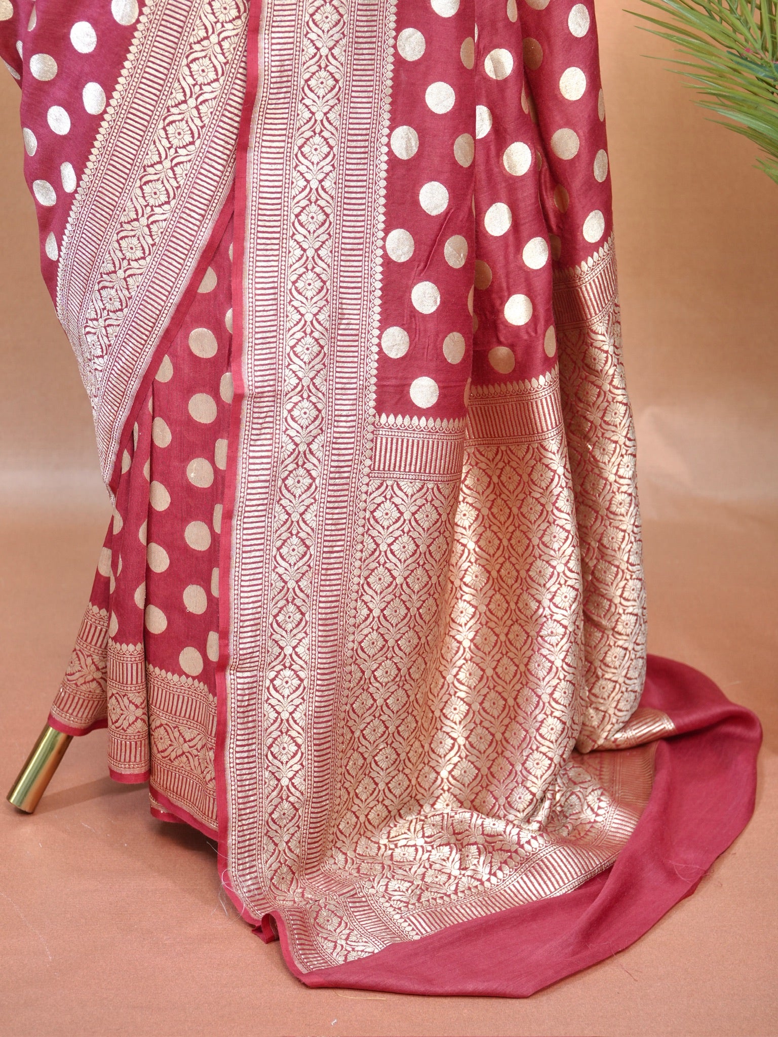 Banarasi Pure Muga Silk Saree with Reshmi Zari – Handloom Cutwork