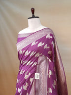 Banarasi Pure Muga Silk Saree with Reshmi Zari Work – Handloom Cutwork