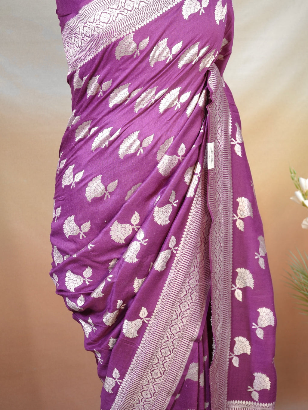 Banarasi Pure Muga Silk Saree with Reshmi Zari Work – Handloom Cutwork