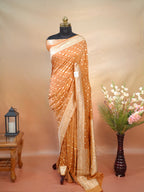 Banarasi Pure Muga Silk Saree with Reshmi Zari Work – Handloom Cutwork