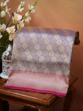 Rani Pink Pure Katan Silk Handwoven Banarasi Brocade Kadhwa Saree