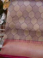 Rani Pink Pure Katan Silk Handwoven Banarasi Brocade Kadhwa Saree