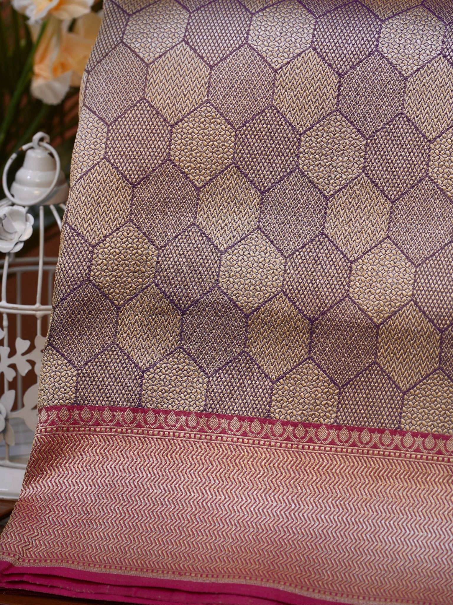 Rani Pink Pure Katan Silk Handwoven Banarasi Brocade Kadhwa Saree