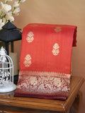 Banarasi Pure Raw Matka Silk Handmade Kadhuva Saree