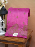 Handwoven Banarasi Pure Raw Matka Silk Saree with Antique Zari Work