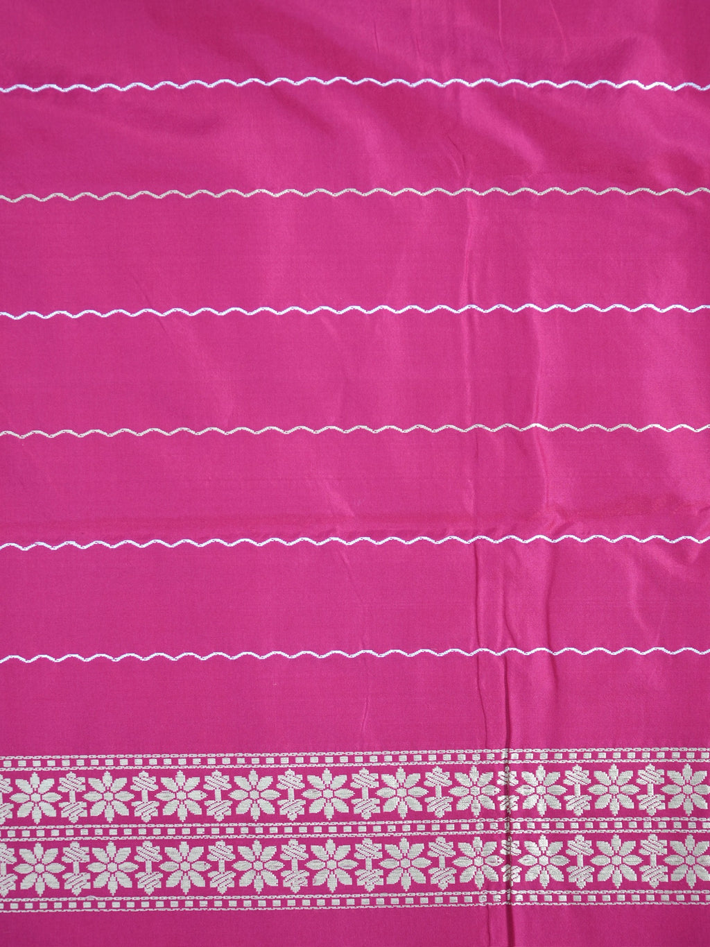 Pistachio Green & Rani Pink Banarasi Pure Katan Silk Kadhwa Saree with Tilfi Meenakari Border