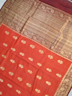 Banarasi Pure Raw Matka Silk Handmade Kadhuva Saree