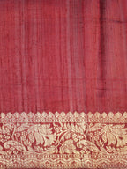 Banarasi Pure Raw Matka Silk Handmade Kadhuva Saree