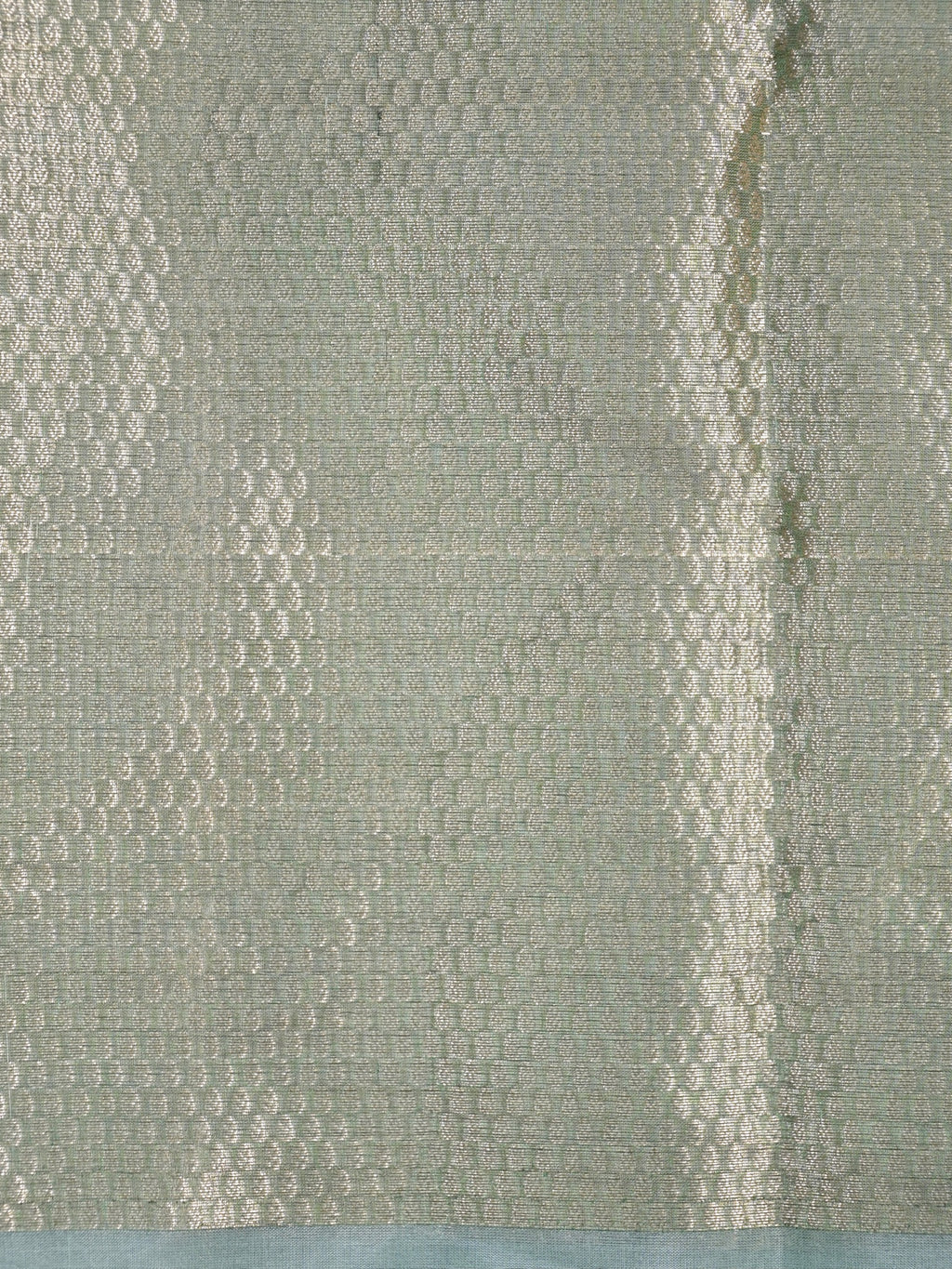 Banarasi Pure Tissue Silk Saree - Sage Green with Fine Gold Zari Floral Borders