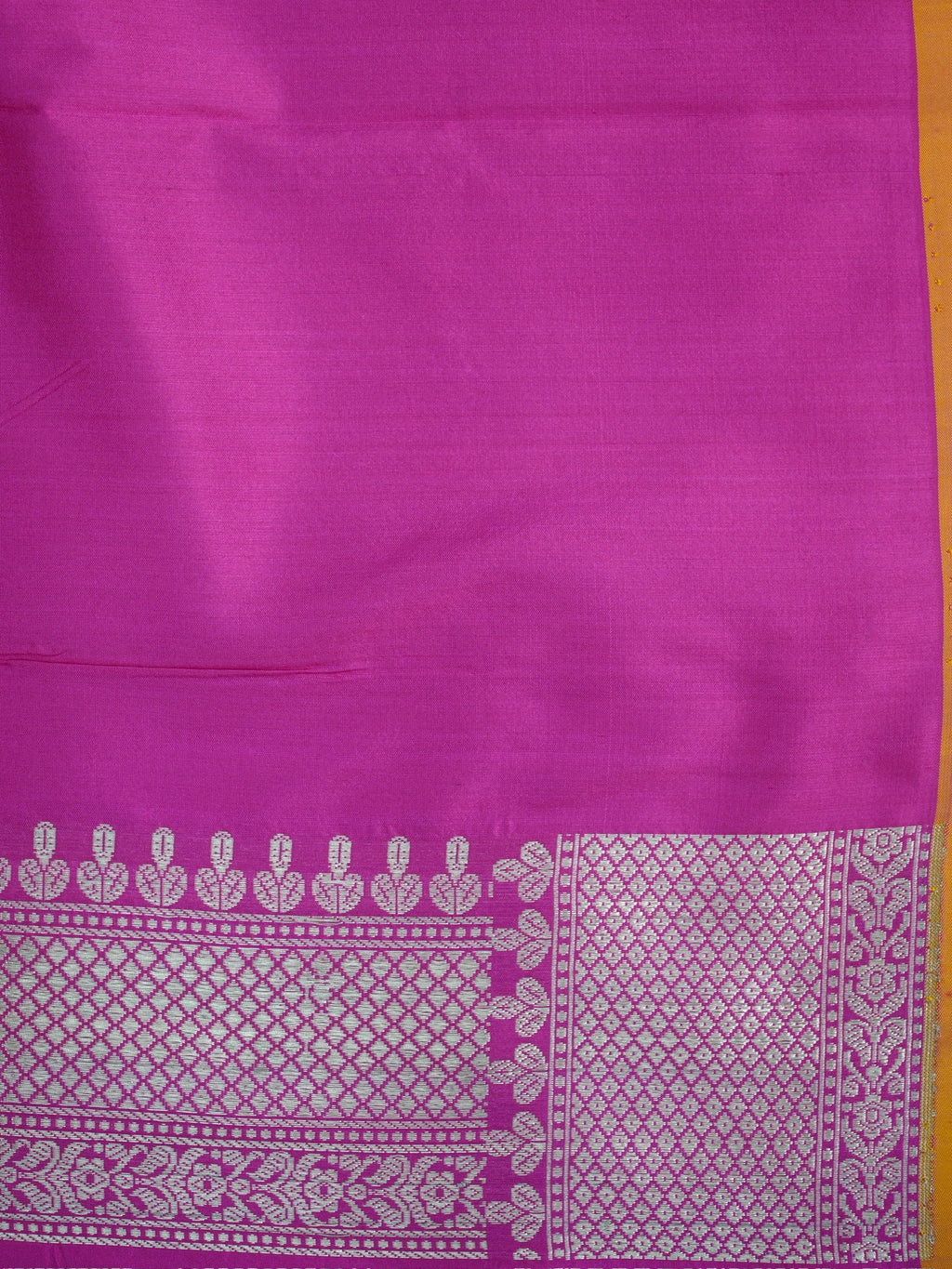 Dual-Tone Peach Gold & Rani Pink Banarasi Pure Katan Silk Tilfi Kadhwa Saree with Meenakari